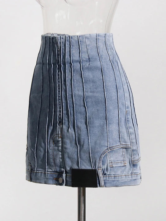 Irregular Denim Skirt