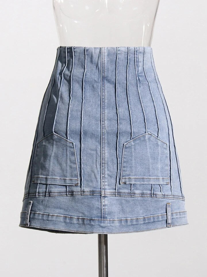Irregular Denim Skirt